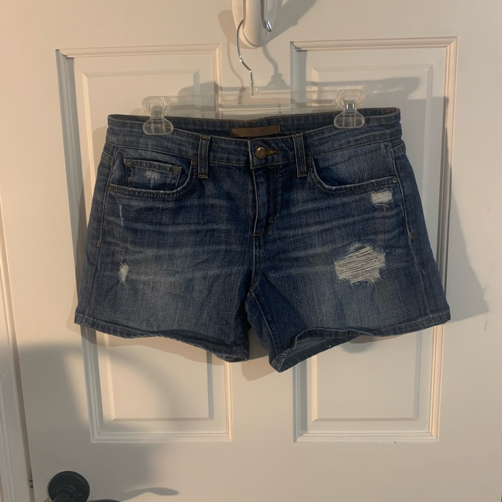 Jo's Jean Shorts Blue Denim mid-rise short soft stretchy women's size W 29